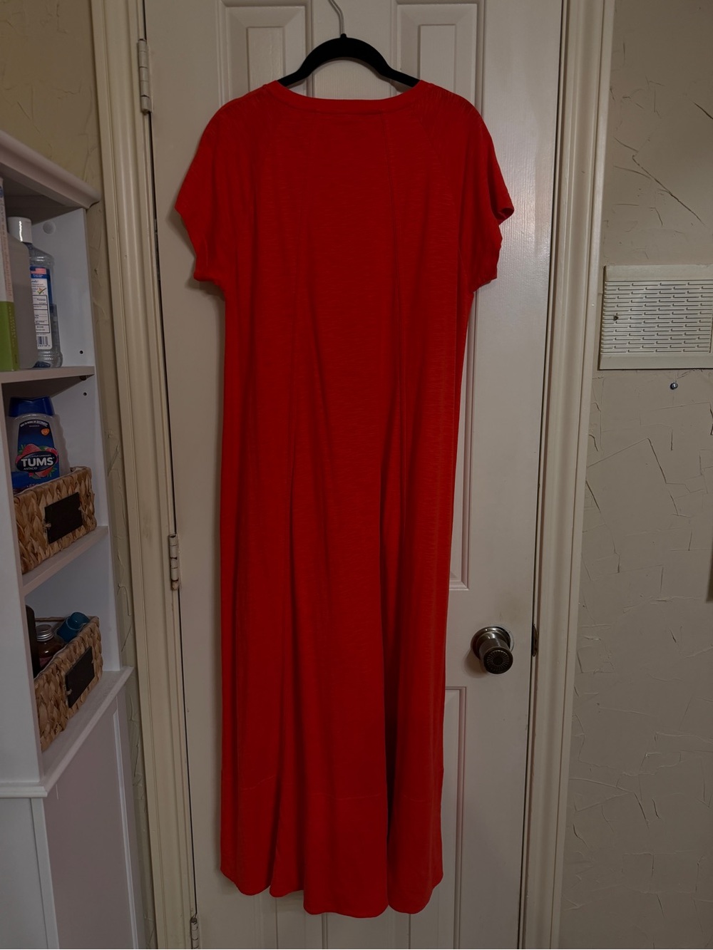 ME+EM Cotton Slub Jersey Midi Swing Dress Tulip Red 8 - Picture 12 of 16
